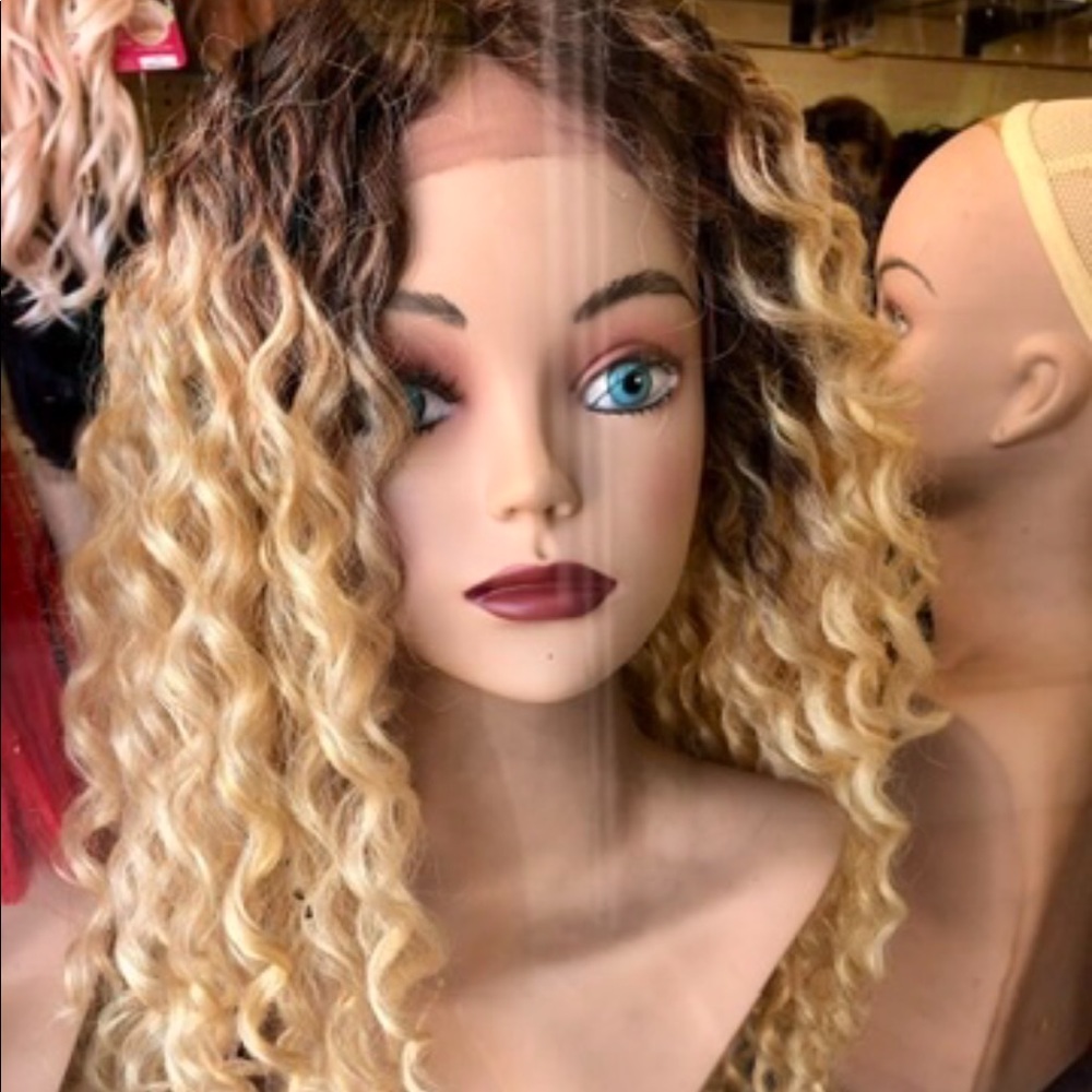 Wig lace front Blonde Curly